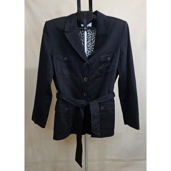 Vintage Women's Le Suit Black Belted Utility Blazer – Size 16 (2000s) - Picture 2 of 14